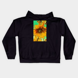 Sun Kissed Sunflower - Green Kids Hoodie